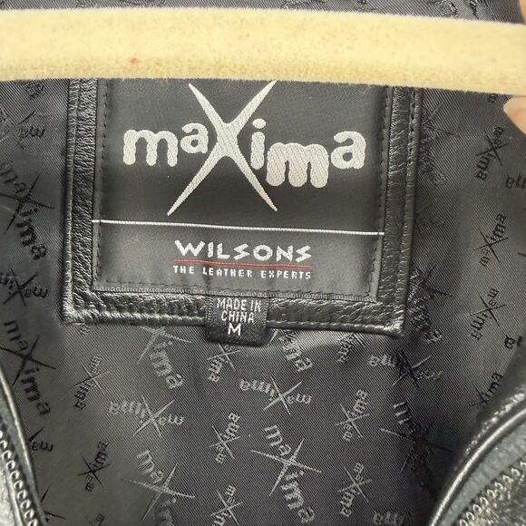 Wilsons Leather Jacket Womens Medium Full Zip Maxima Lined Coat Pockets - Picture 2 of 12